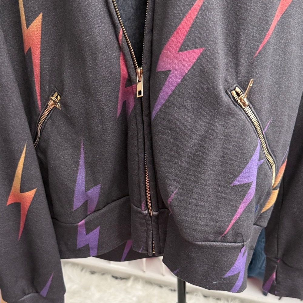 Aviator Nation Hoodie with Colorful Lightning Bolts Zip-up and Pants!!!!!! - Picture 3 of 6